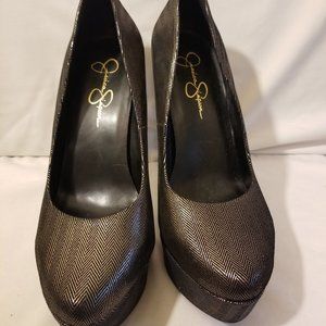 Jessica Simpson Grey Metallic Heels | US Size 9.5